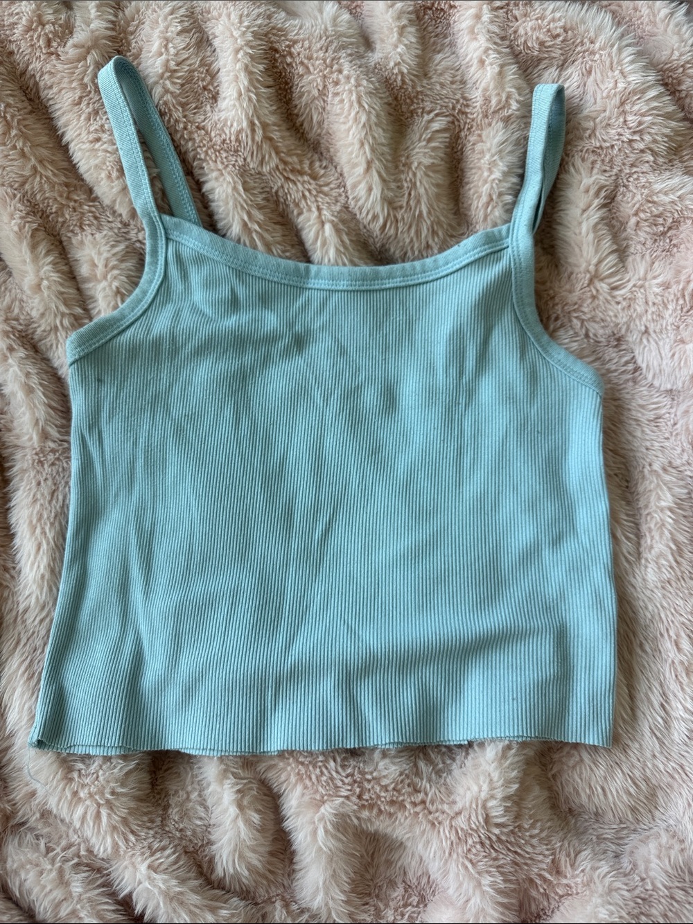 Women’s Ribbed Tank Top - Light Aqua